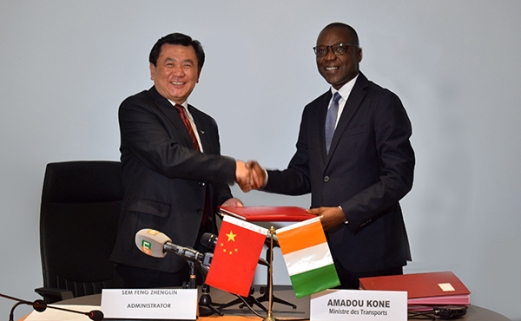 中国与科特迪瓦签署航空运输协定